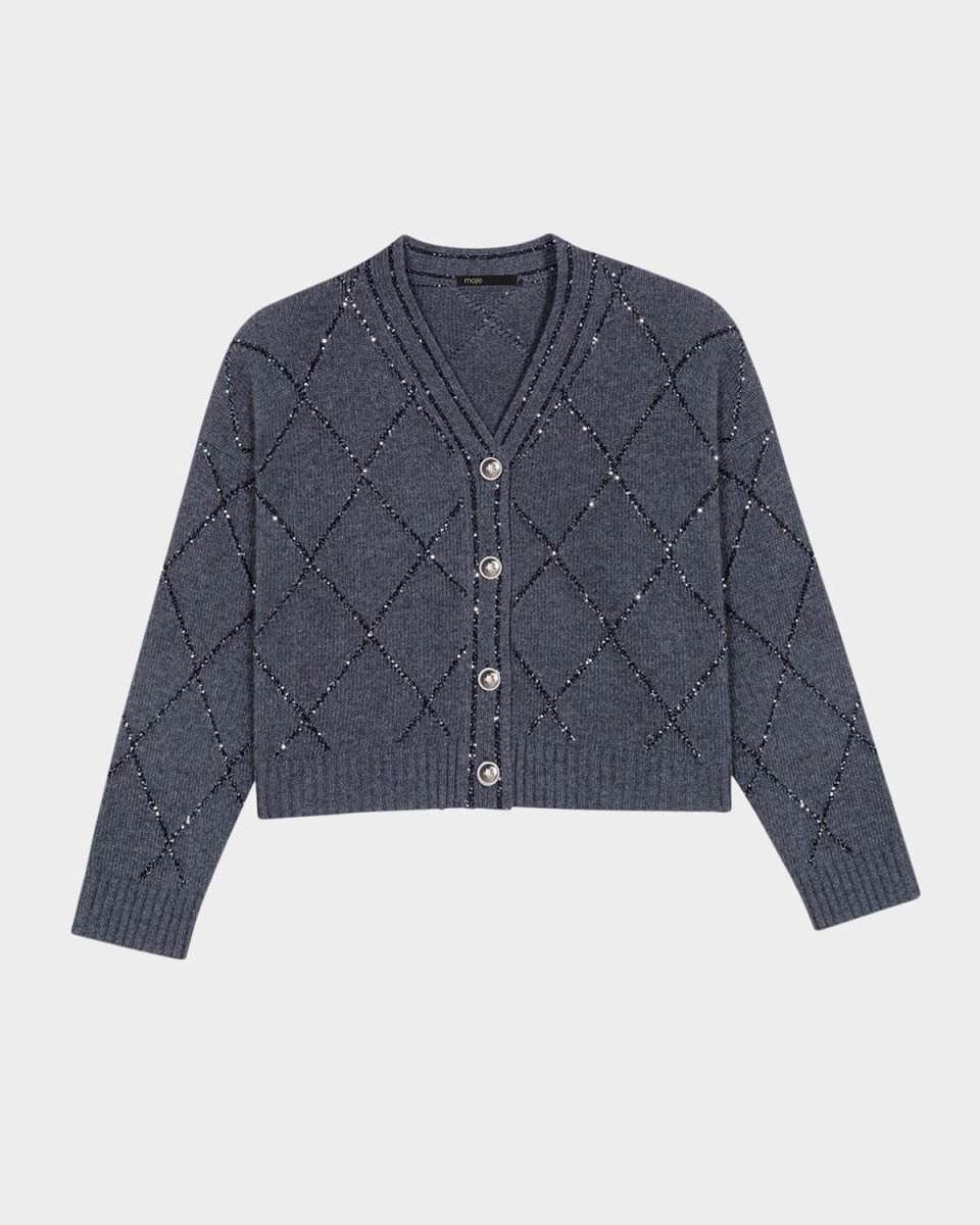 Mipou Sequined Wool-Blend Cardigan